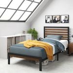 Zinus Single Kai Bed Frame Bamboo & Metal Bed Base Footboard
