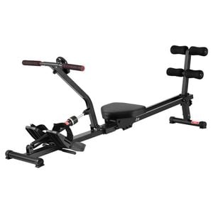 Everfit Hydraulic Rowing Machine Rower 12 Levels with Back Black