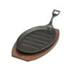 Chef Inox Black Hammer-Stone Cast Iron Steak Sizzle Plate with Handle