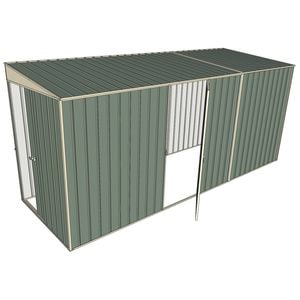 Build-a-Shed 1.5 x 4.5 x 2m Sliding Door Tunnel Shed with Side Door - Green
