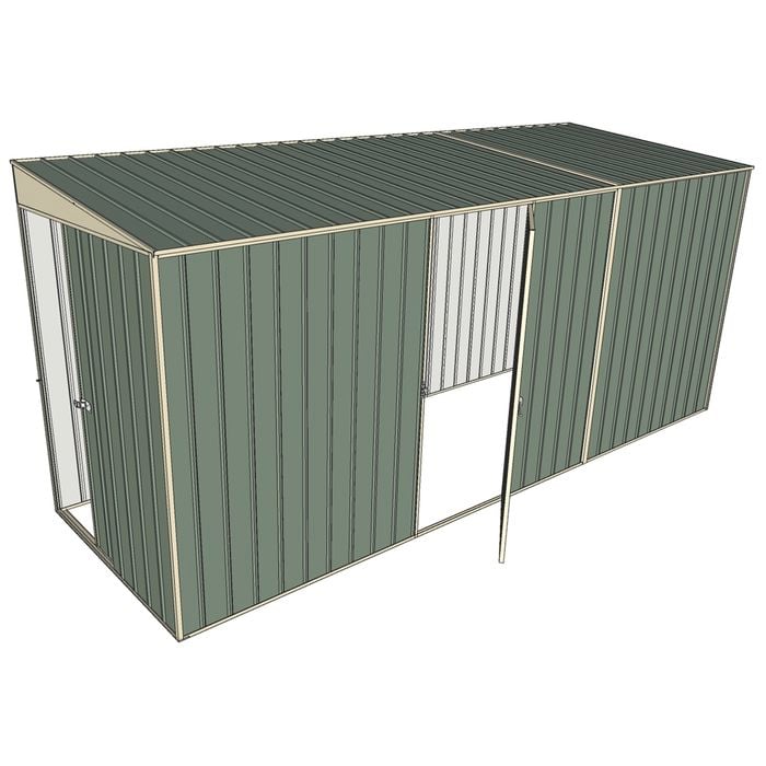Build-a-Shed 1.5 x 4.5 x 2m Sliding Door Tunnel Shed with Side Door - Green