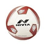 Nivia DOM06 Training ‎PU Football (White, Size 5) | Machine Stitched | TPU top Layer | Soccer Ball | Butyl Bladder Core