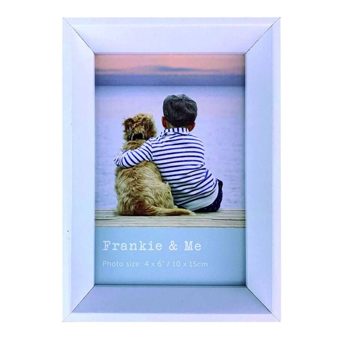 Frankie & Me Window Wooden 4x6'' Picture Frame Home/Office Photo Decor White
