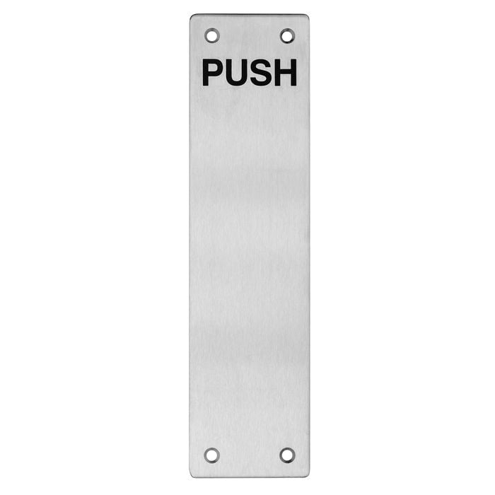 Lemaar 250 x 65 x 2mm Satin Stainless Steel Engraved Push Plate DDA