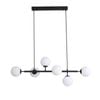 Oriel Lighting Eva 6 Light Opal Glass Pendant Light Black