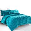 Alastairs Augusta Faux Mink Quilt / Comforter Set Emerald Green - Super King