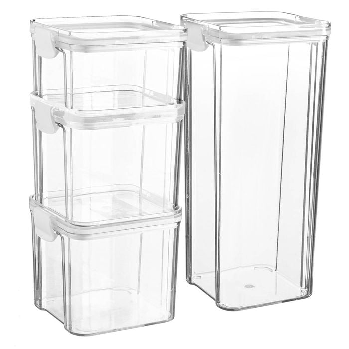 4 Piece Food Containers Set - 3 Sizes - White