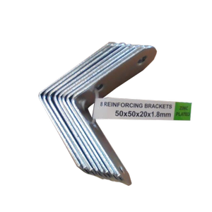 Carinya 50 x 50 x 20 x 1.8mm Zinc Plated Reinforcing Angle Bracket - 8 Pack