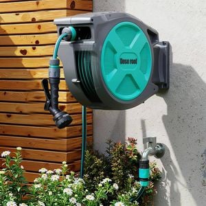 Advwin Retractable Hose Reel 20M Garden Hose Reel Wall Mounted