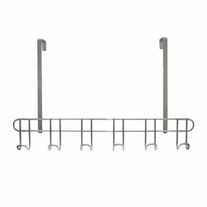Adoored 6 Hook Chrome Over-The-Door Deco Hook Rack