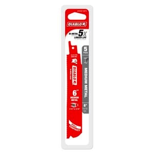 Diablo 6" Bi-Metal Reciprocating Saw Blades for Medium Metal - 5 Pack