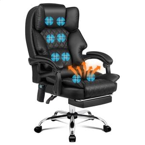 ALFORDSON Massage Office Chair Heated Seat Black