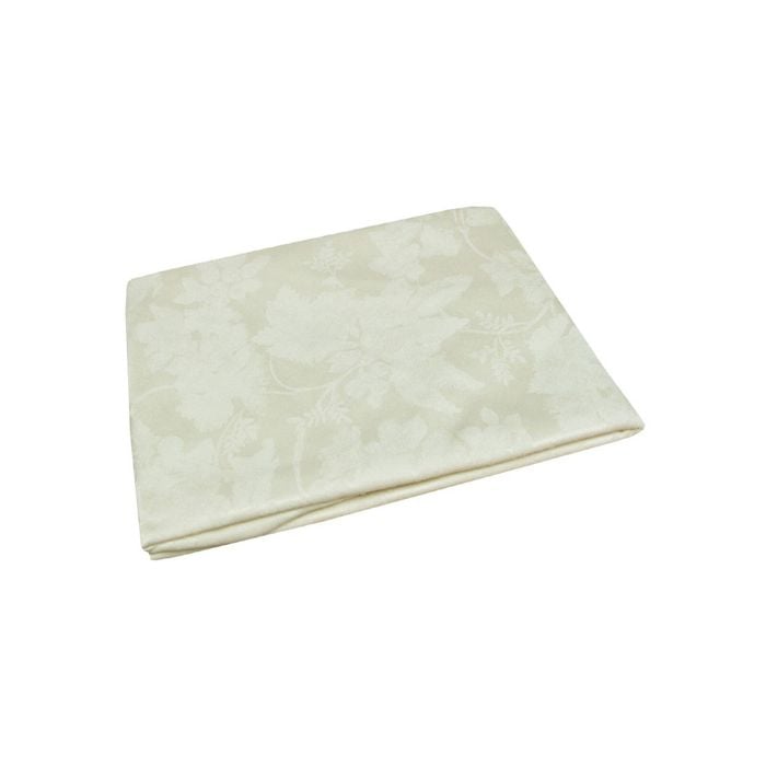 Damask Jacquard Polyester Tablecloth 180cm Round Grapes Cream