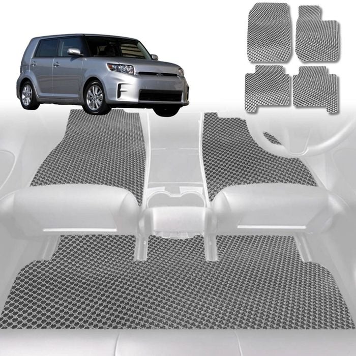 6D Diamond Car Floor Mats for Toyota Rukus 2010-2015-Full Set-Grey-Outback GT
