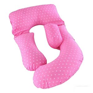 Catzon U-shaped Pregnancy Pillow Side Sleeping Belly Support-polkadotpink