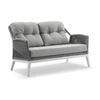 Hugo 2 Seater Outdoor Aluminium And Rope Lounge White & Grey Rope/ Olefin Cushions