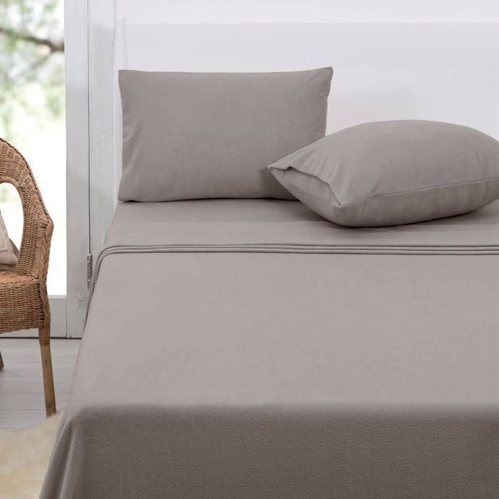 Bloomington Polar Fleece Sheet Set Double 30cm Wall Taupe