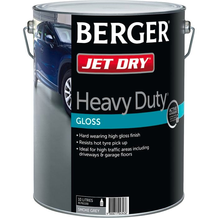 Berger Jet Dry 10L Heavy Duty Gloss Smoke Grey Paving Paint - 10L