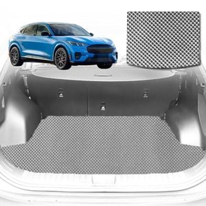6D Diamond Car Boot Mat for Ford Mustang Mach-E 2021-Current-(upper+lower)-Cargo Mat-Grey-Outback GT