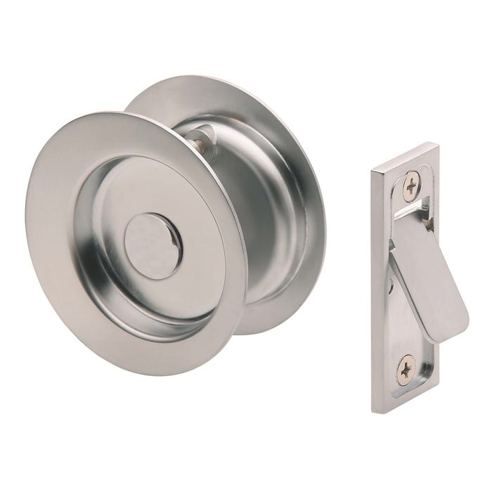 Gainsborough Satin Chrome Circular Passage Sliding Cavity Door Set
