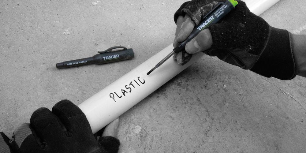 Writing
  on plastic using the double tipped deep hole marker