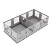 BingoPaw 14 Panels Tempered Glass Puppy Whelping Box with Anti-Squeeze Rails Extra Large Indoor Pet Playpen 239.2x120x60cm