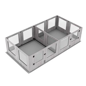 BingoPaw 14 Panels Tempered Glass Puppy Whelping Box with Anti-Squeeze Rails Extra Large Indoor Pet Playpen 239.2x120x60cm