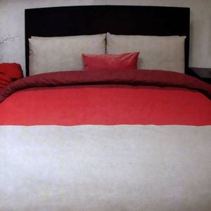 Essentially Home Living Burgundy 3 Tone Quilt Cover Set + Fitted Sheet Double