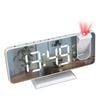 Catzon Led Mirror Alarm Clock With Projection Display Auto Dimmer-white