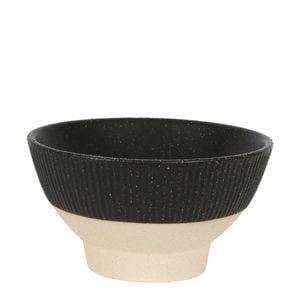 Belle Cartez Ceramic Bowl Small 25x13.5cm Round - Black