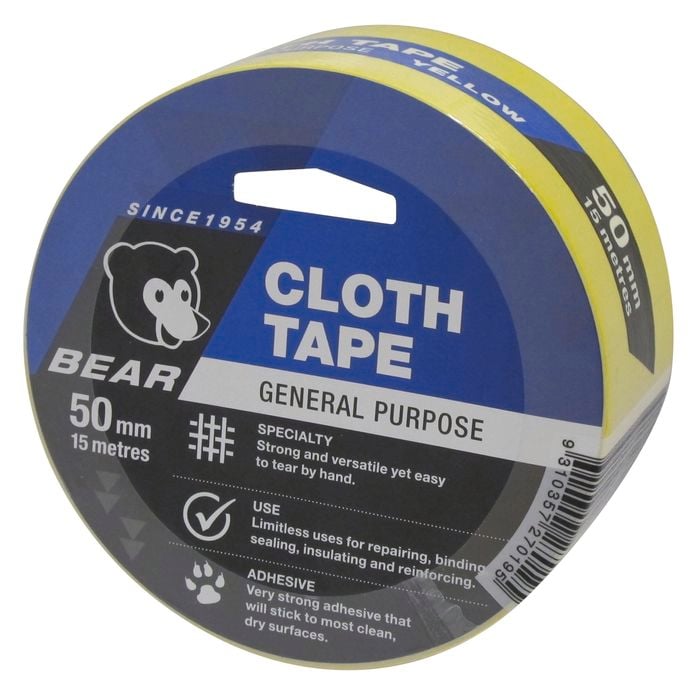 Norton Bear 50mm x 15m Yellow Cloth Tape