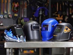 4 different welding helmets