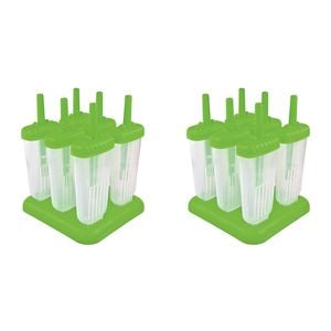 2x 6pc Appetito Home Kitchen Groovy Ice Pop Mould Green