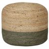 Ombre Hand Braided Jute Cotton Pouf Ottoman - Jute Olive