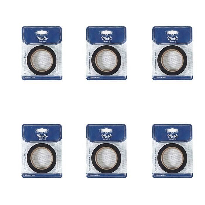 6pk Malli Sewing Hemming Diy Adhesive Sewing Fastening Tape 25mm X 18m Assorted