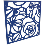 ProtectorAl 300 - 1200 x 300 - 1200mm Dark Blue / Gloss White Roses Unframed Composite Deco Panel