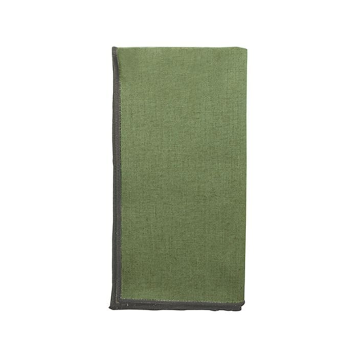 Jetty Embroidered Sage/Dark Green Napkin Set 4