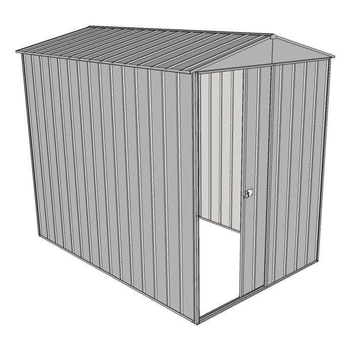 Build-a-Shed 1.5 x 2.3 x 2.3m Front Gable Single Sliding End Door Shed - Zinc