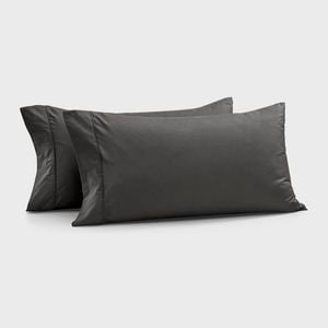 Dreamaker 400TC Premium Cotton Sateen King Pillowcase Charcoal Twin Pack