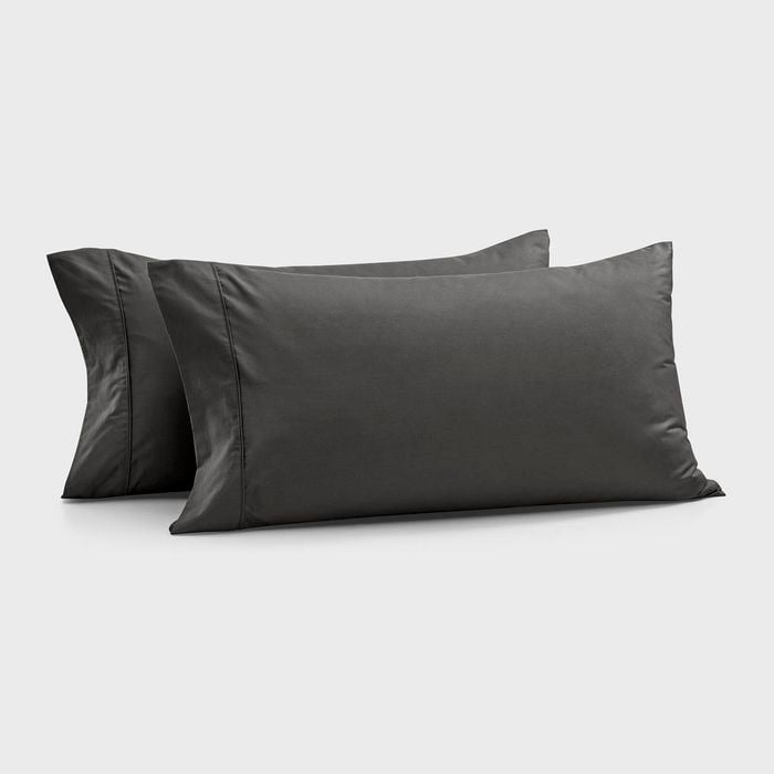 Dreamaker 400TC Premium Cotton Sateen King Pillowcase Charcoal Twin Pack