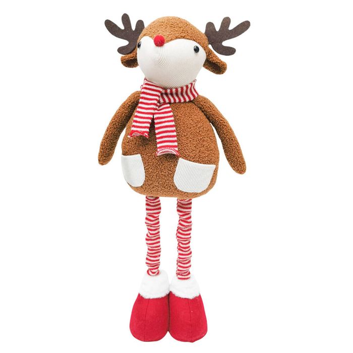 Urban Reindeer with Pockets Standing Decoration 75cm Red/Brown