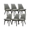 Shelby Set of 6 Dining Chair Genuine Leather Solid Rubber Wood Frame