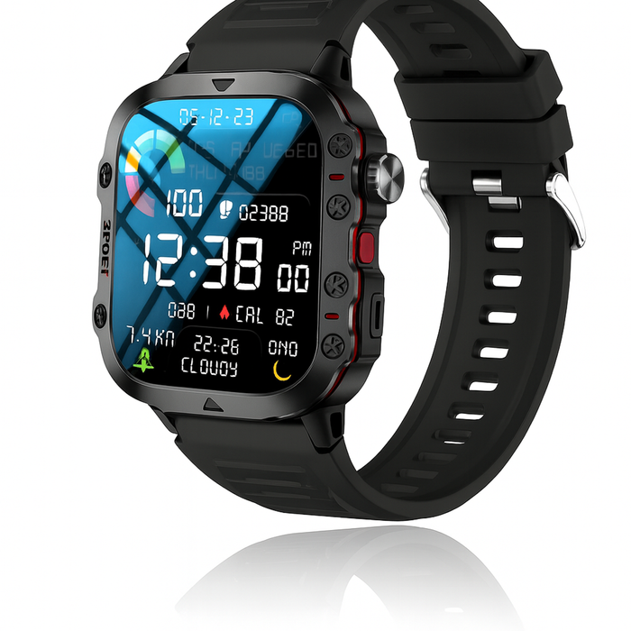 Smart Sports Watch for Android & iPhone – HD Touchscreen, Bluetooth Calling, Fitness & Health Tracker, AI Voice Assistant