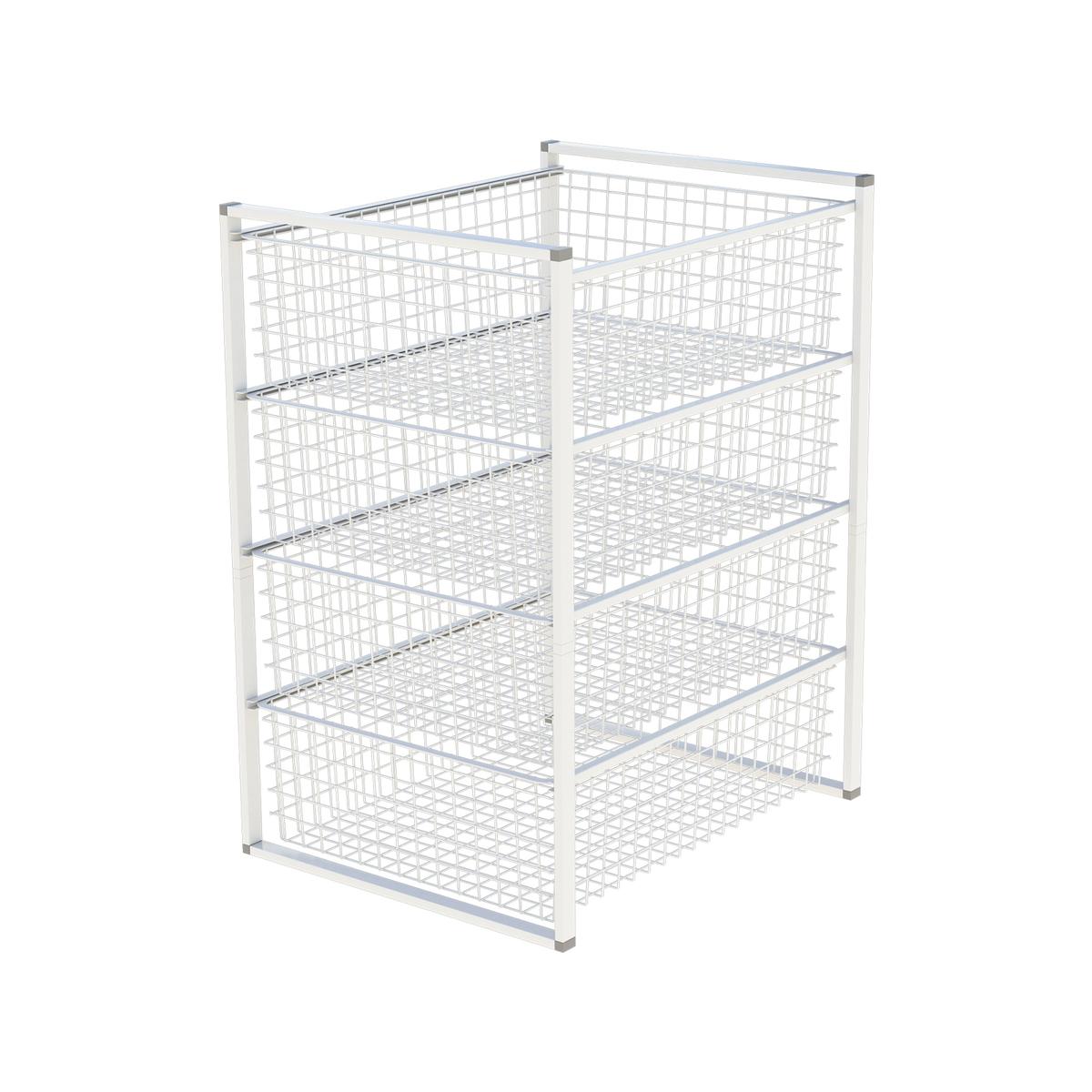 Flexi Storage Home Solutions 435 x 690 x 545mm White 4 Wire Basket ...