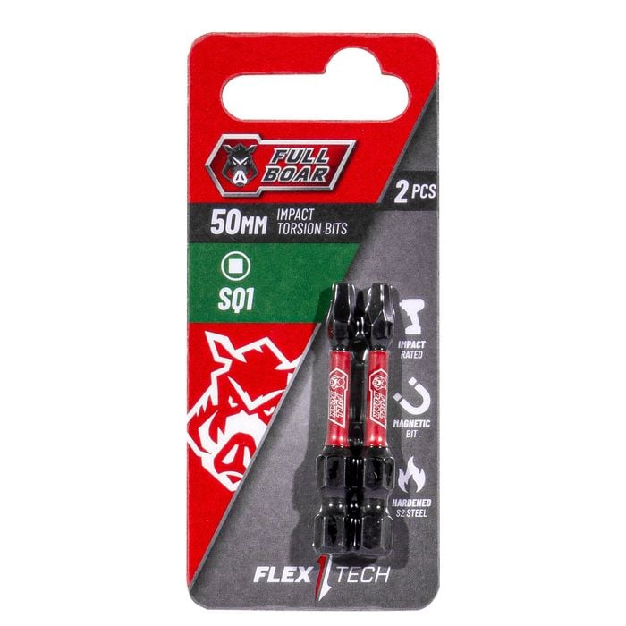 Full Boar SQ1 x 50mm Impact Torsion Bits Set - 2 Pack