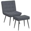vidaXL Relaxing Chair with Stool Dark Grey Velvet chair dining chair