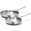 2pc OXO Stainless Steel Mira Series Frypan Cooking Set Silver