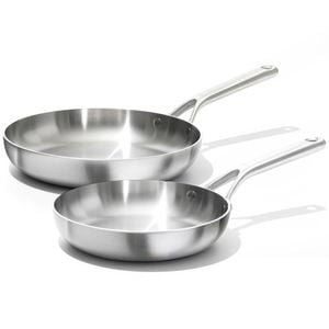 2pc OXO Stainless Steel Mira Series Frypan Cooking Set Silver