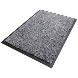 EQUIPMED 45x70cm Non-Slip Indoor Rug Floor Mat Charcoal, Poly Fiber Cut Loop Pile, High Density Base, Anti-Trip Edging