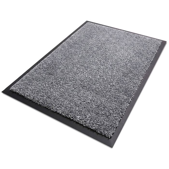 EQUIPMED 45x70cm Non-Slip Indoor Rug Floor Mat Charcoal, Poly Fiber Cut Loop Pile, High Density Base, Anti-Trip Edging